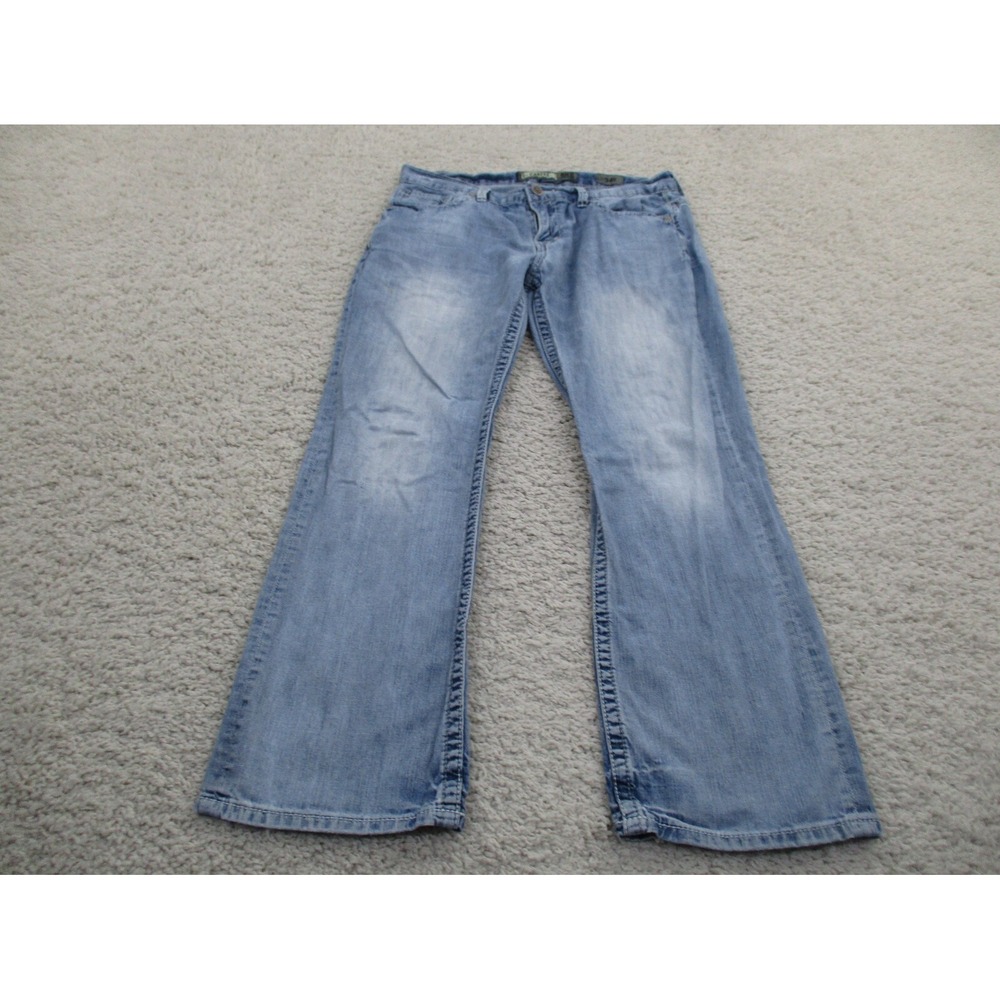 BKE Jeans Mens 34 s Blue Carter Denim Western Cotton Buckle Light Wash A2